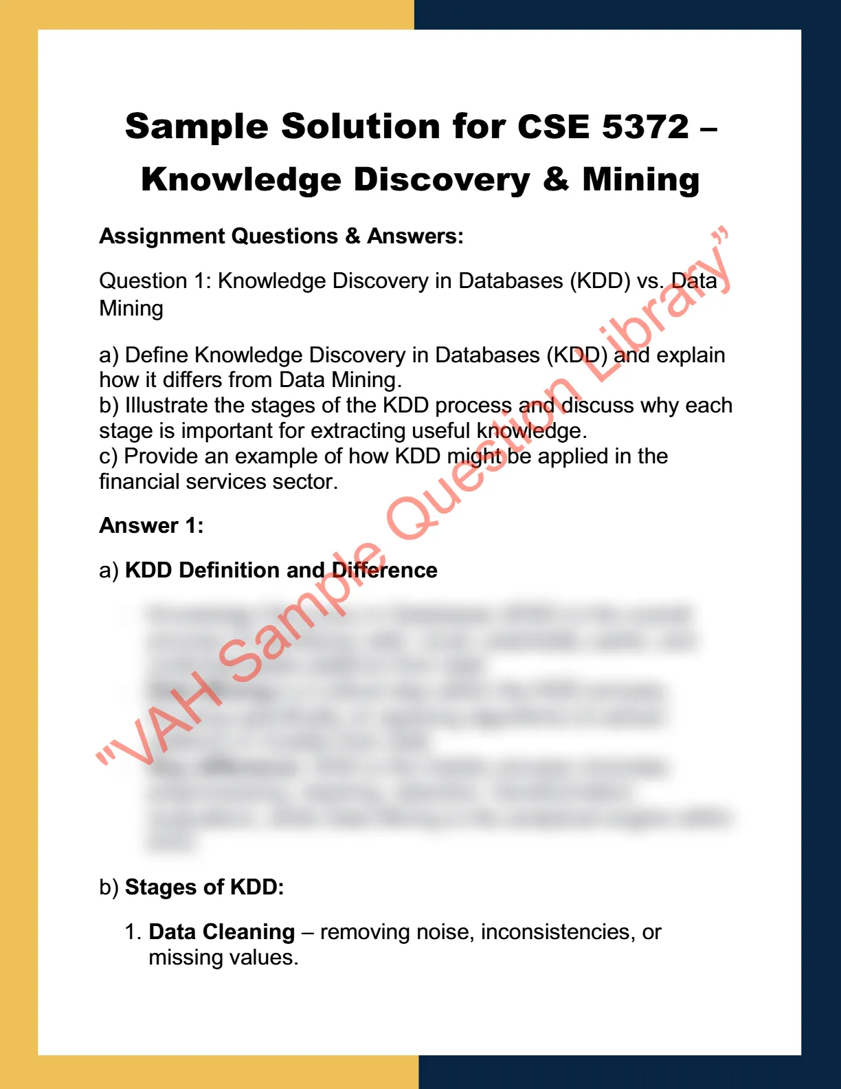 CSE 5372 – Knowledge Discovery & Mining 0